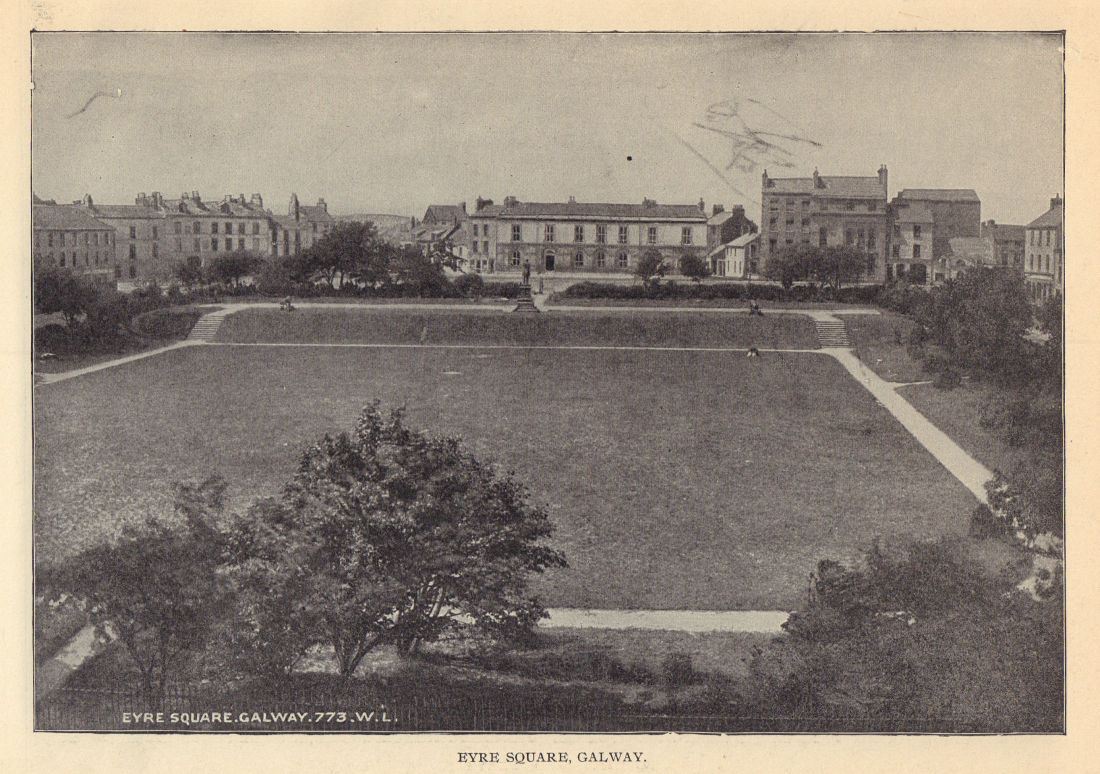 Eyre Square, Galway. Ireland 1905 old antique vintage print picture